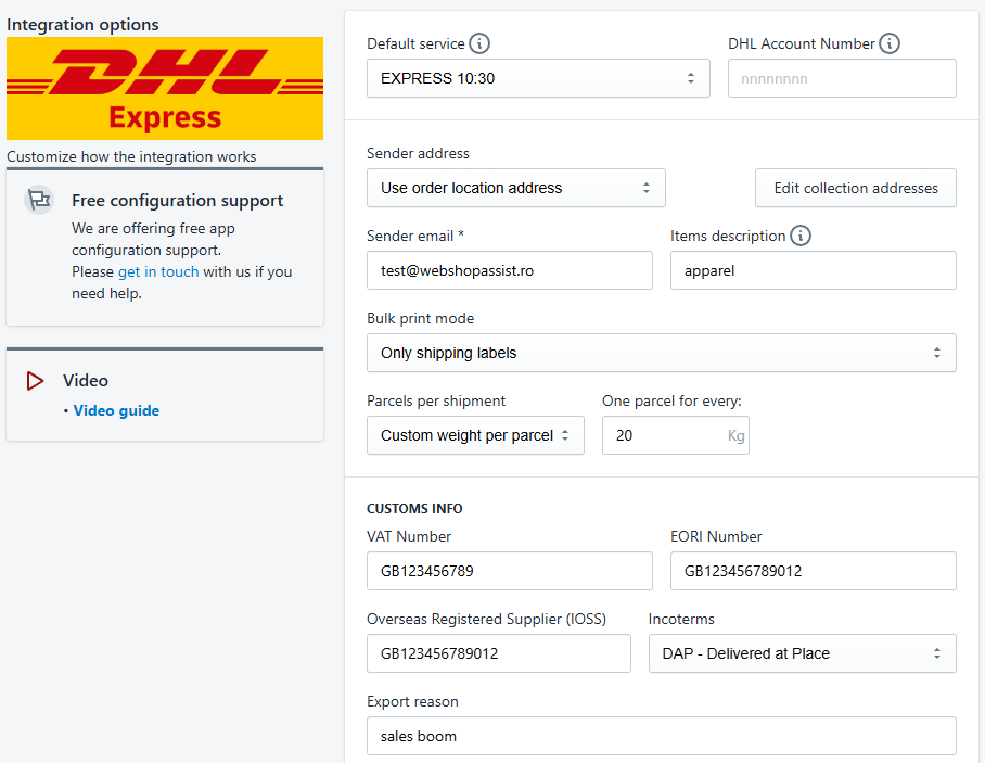 DHL Express - Shopify integration options