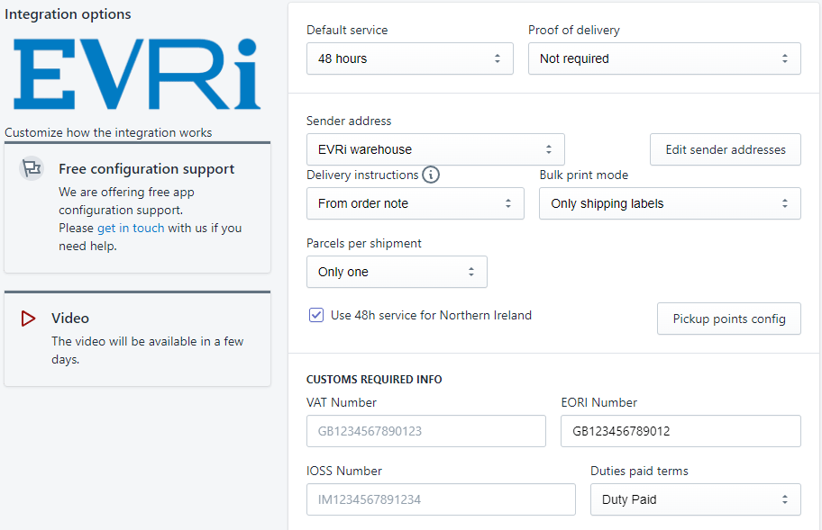 EVRi UK - Shopify integration options